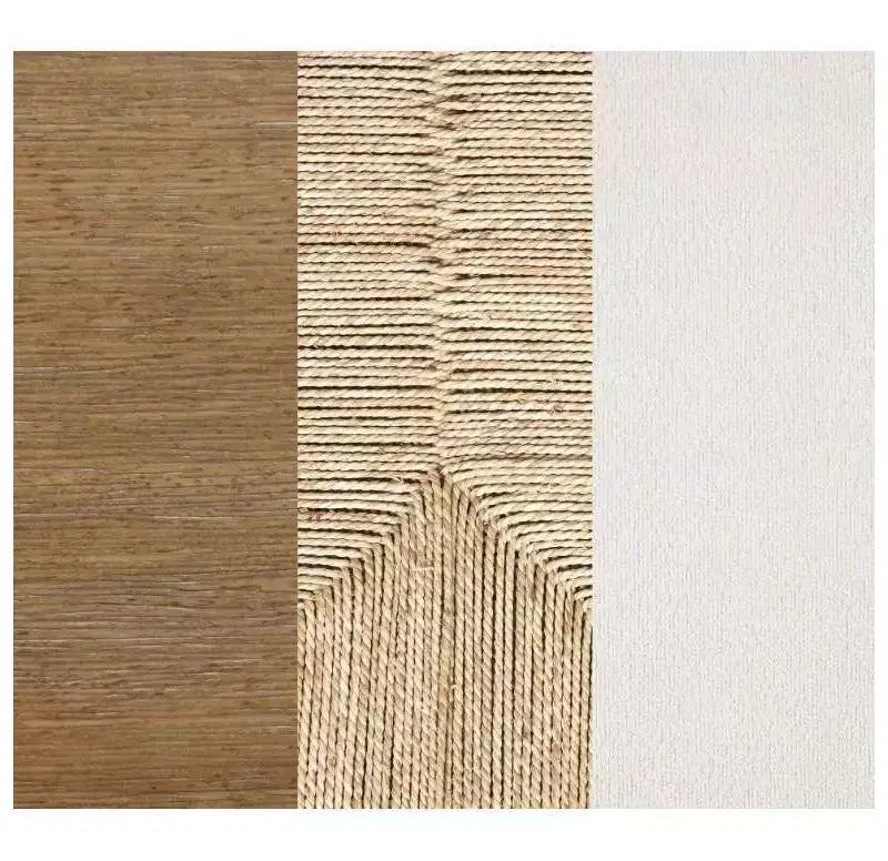 Lot de 2 tabourets de bar hauteur comptoir en jonc de mer et bouclé crème