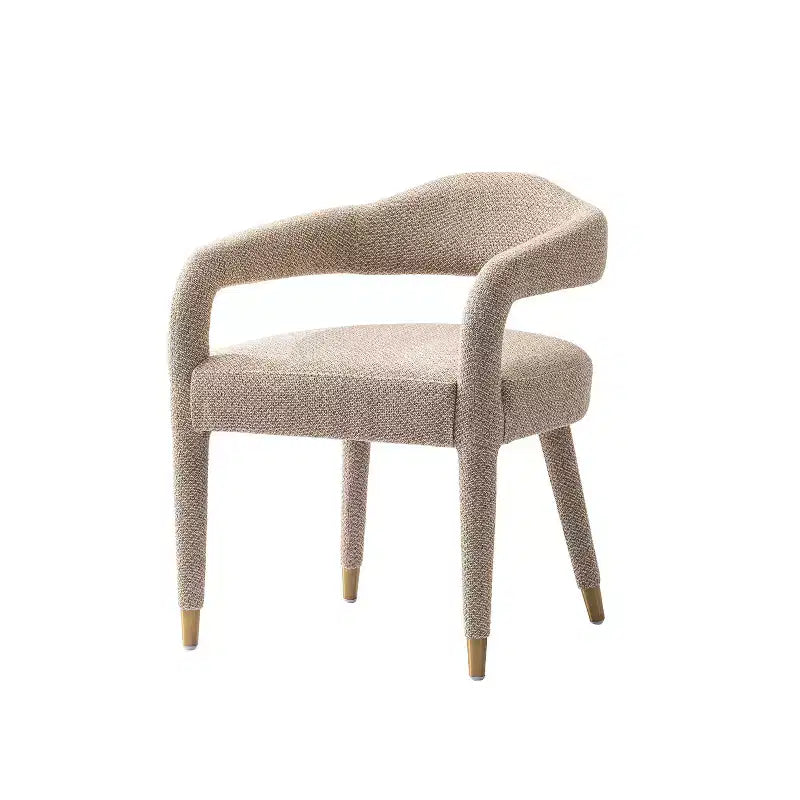 Manhattan Comfort Lot de 2 Fauteuils de Salle à Manger Modernes Rembourrés en Tweed Gold Dust