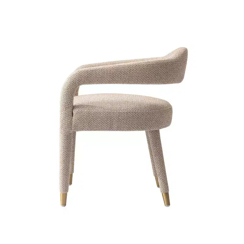 Manhattan Comfort Lot de 2 Fauteuils de Salle à Manger Modernes Rembourrés en Tweed Gold Dust
