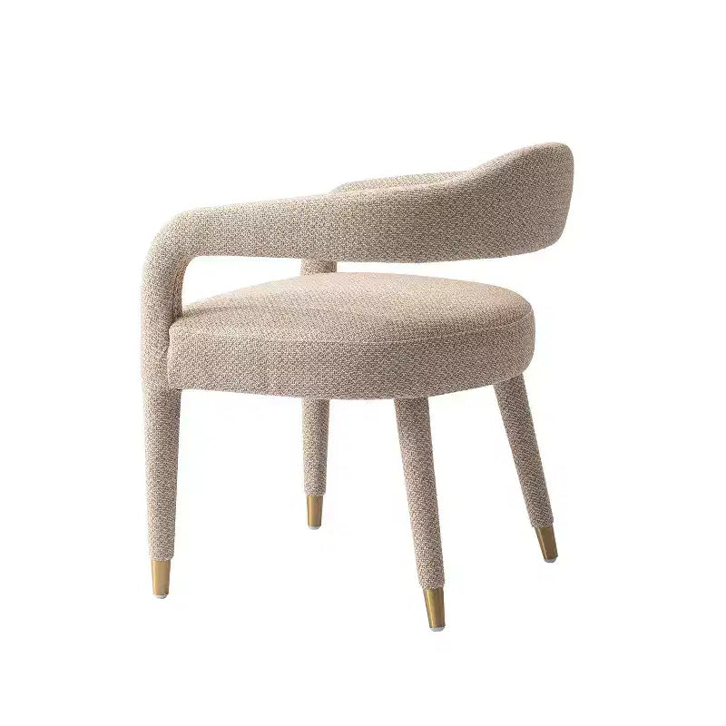 Manhattan Comfort Lot de 2 Fauteuils de Salle à Manger Modernes Rembourrés en Tweed Gold Dust