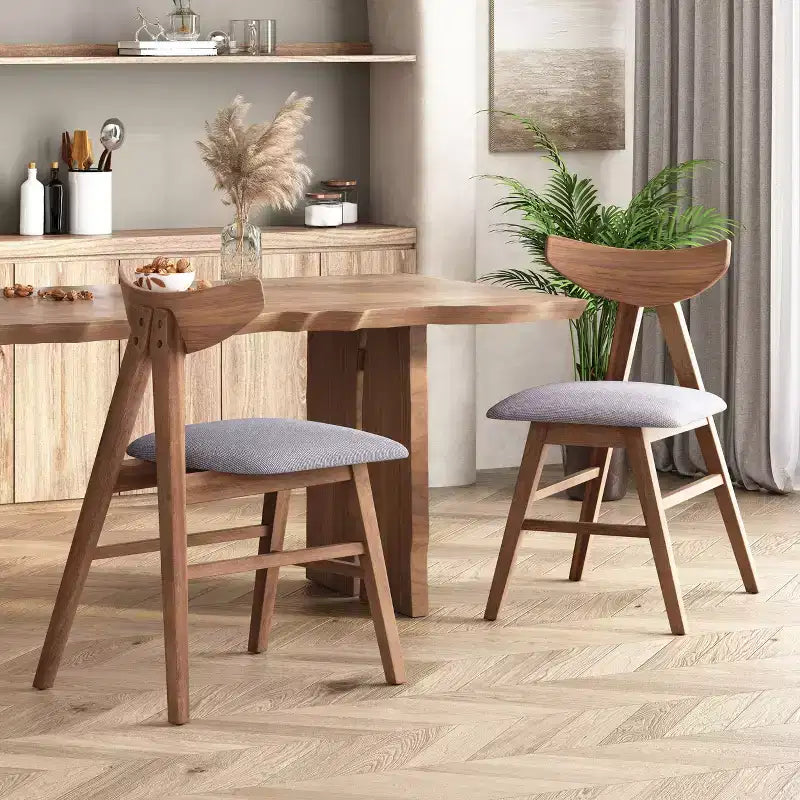 Christopher Knight Home Set of 2 Stocker Upholstered Dining Chairs Dark Gray/Walnut