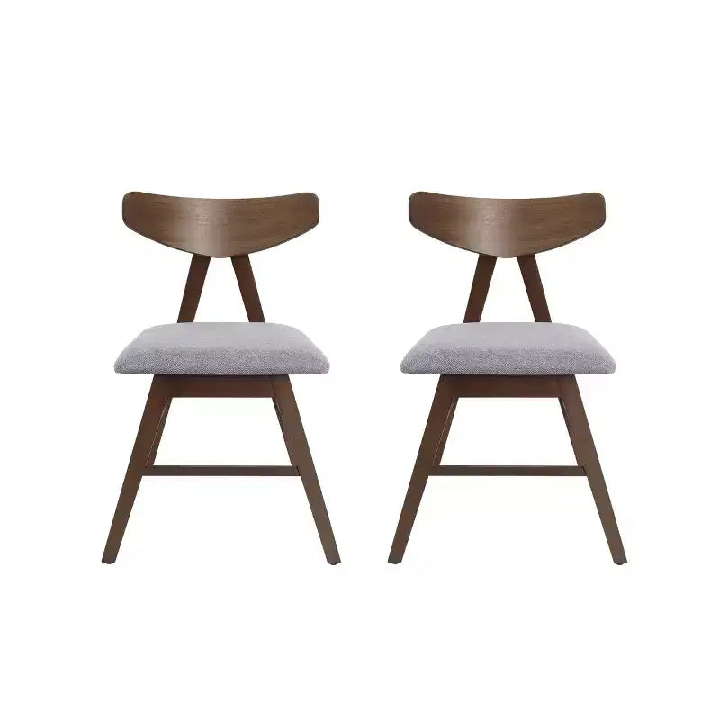 Deux chaises de salle à manger Stockpile, couleur gris foncé/noyer