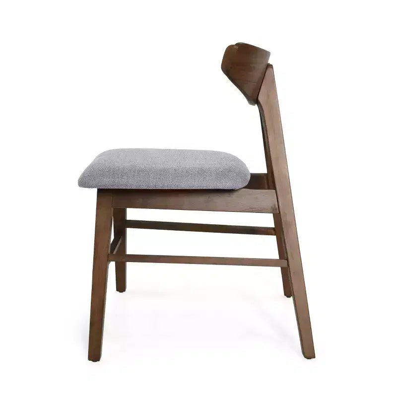 Deux chaises de salle à manger Stockpile, couleur gris foncé/noyer