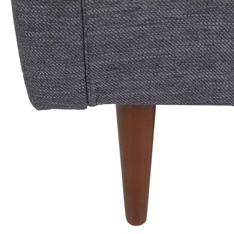 Fauteuil club capitonné avec coussins décoratifs Charbon/Noyer