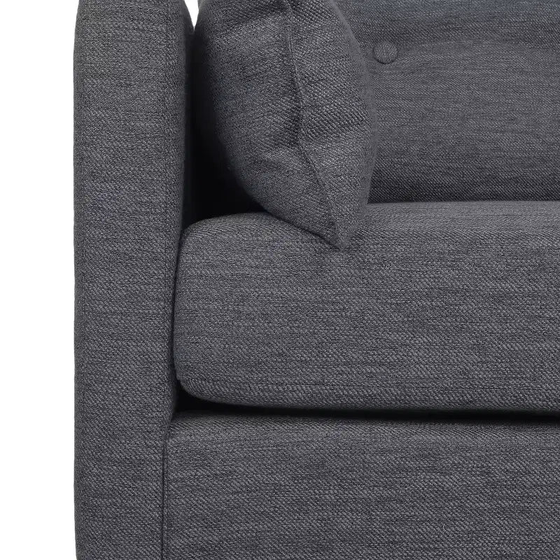 Fauteuil club capitonné avec coussins décoratifs Charbon/Noyer