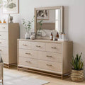 HOMES: Inside + Out 2pc Neovesi Dresser and Mirror Boho 7 Drawer Oak