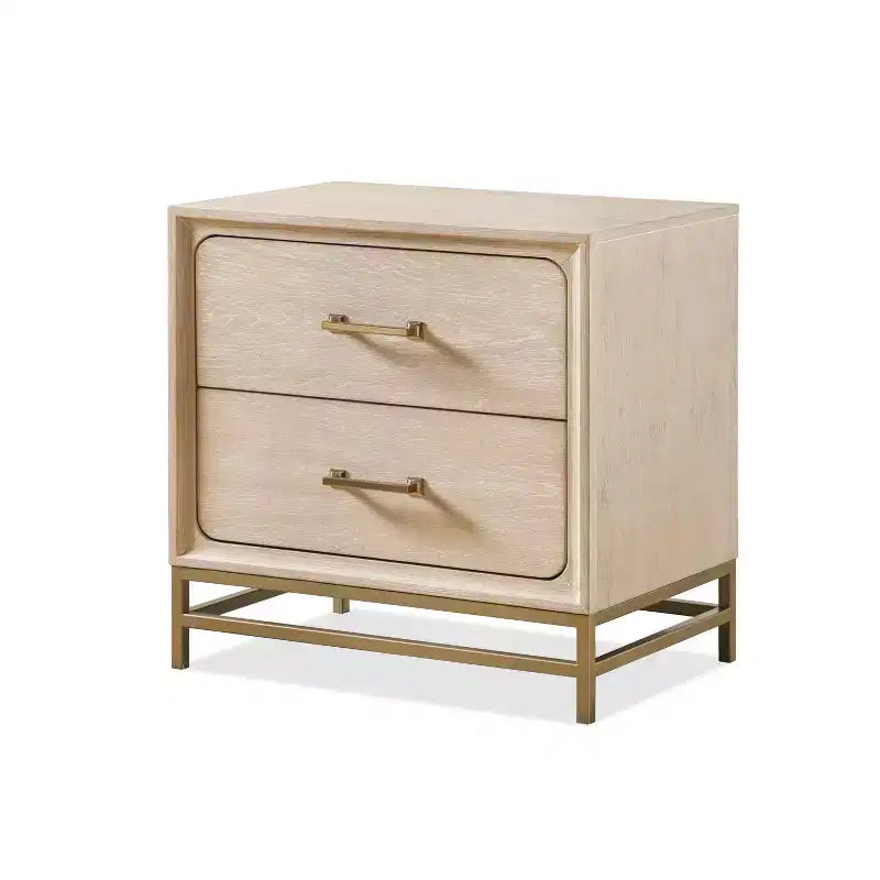 HOMES: Inside + Out Neovesi Nightstand Boho with 2 Drawer Oak
