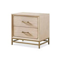 HOMES: Inside + Out Neovesi Nightstand Boho with 2 Drawer Oak