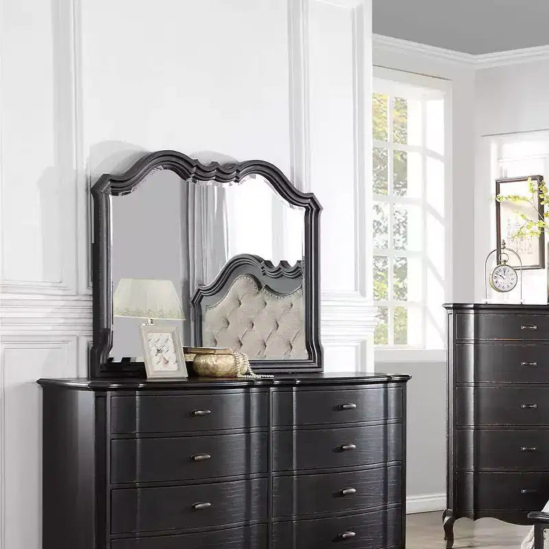 Miroir de commode Chelmsford fini noir antique