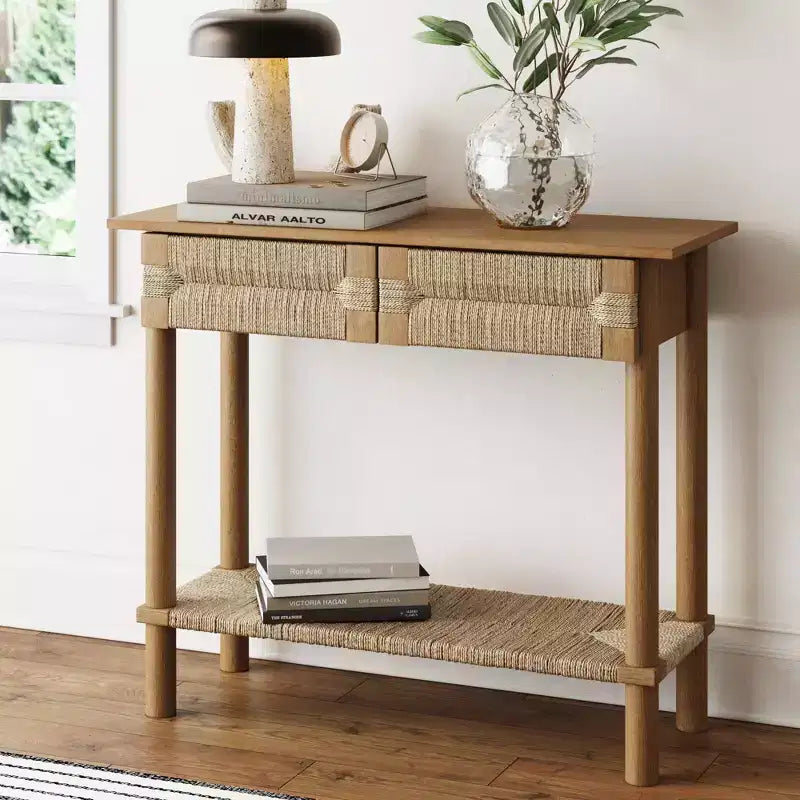 Console en herbe de mer marron clair