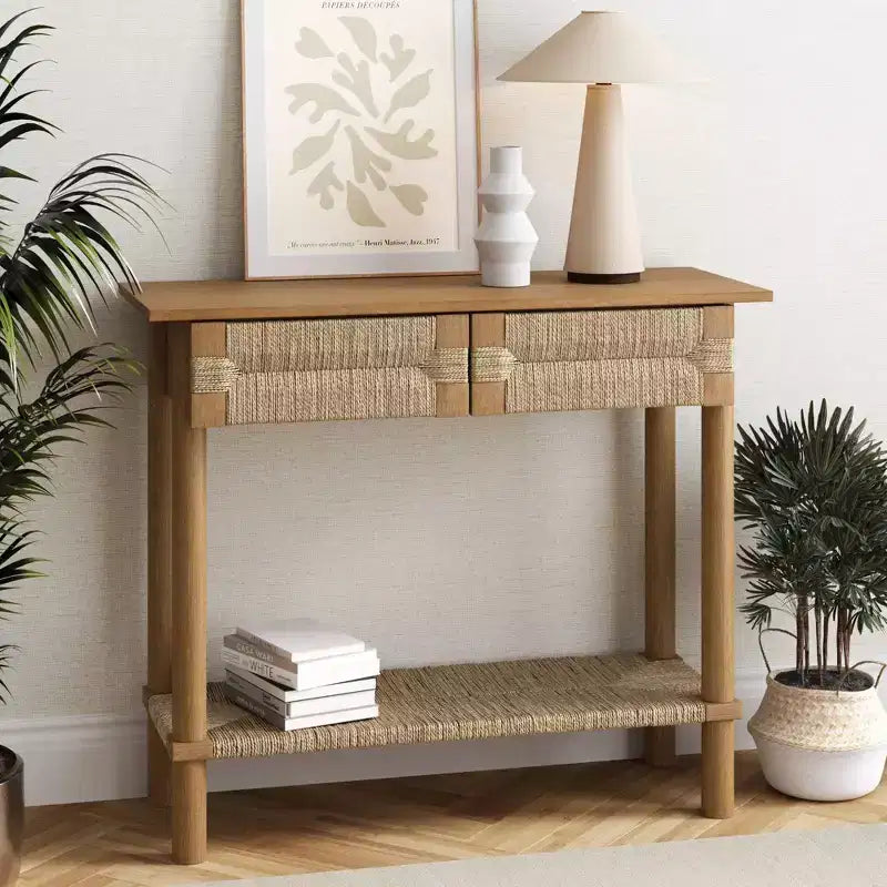 Console en herbe de mer marron clair