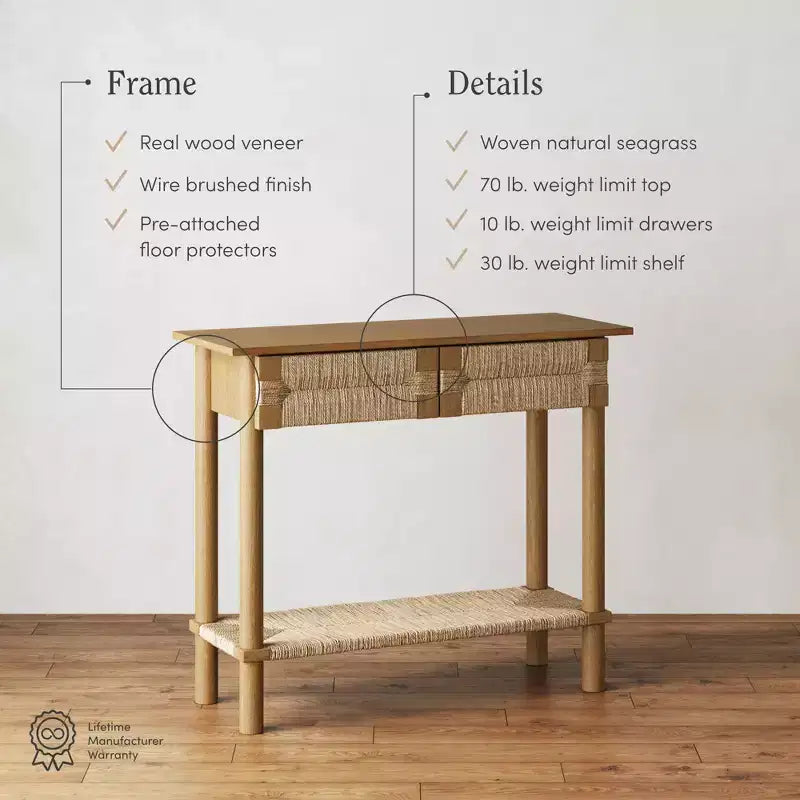 Console en herbe de mer marron clair