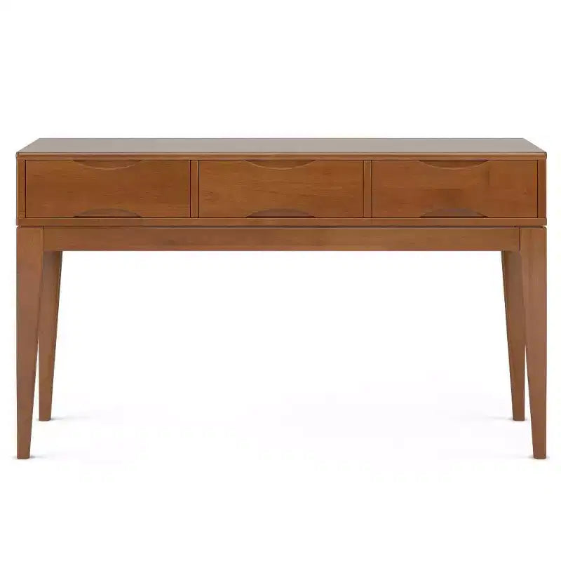 Table console canapé teck marron