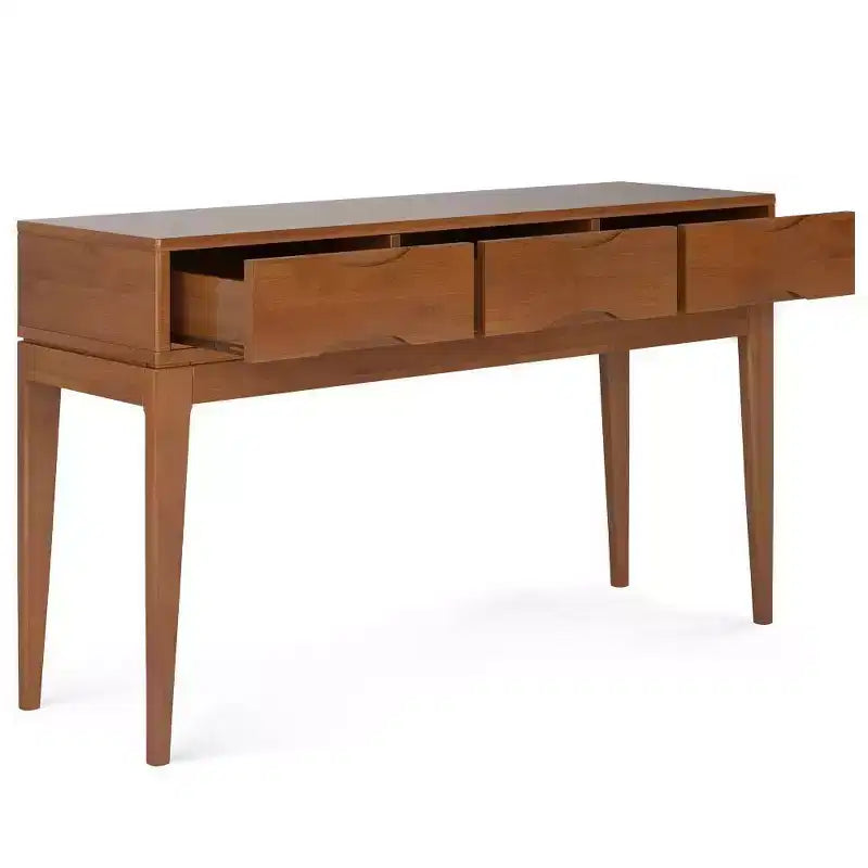Table console canapé teck marron