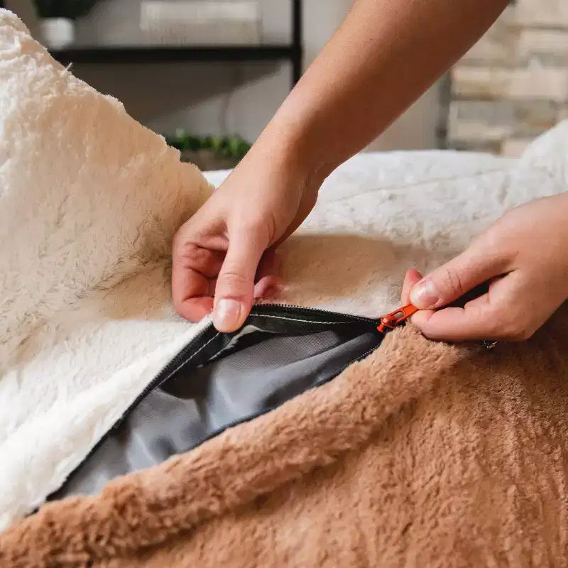 Pouf animal rembourré de mousse avec housse amovible, en fausse fourrure douce, pour enfants et adolescents