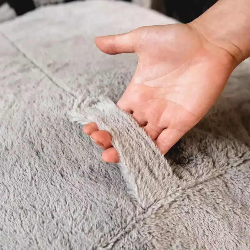 Pouf animal rembourré de mousse avec housse amovible, en fausse fourrure douce, pour enfants et adolescents