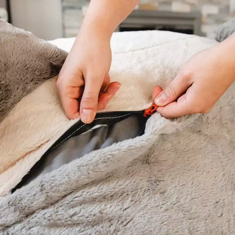 Pouf animal rembourré de mousse avec housse amovible, en fausse fourrure douce, pour enfants et adolescents