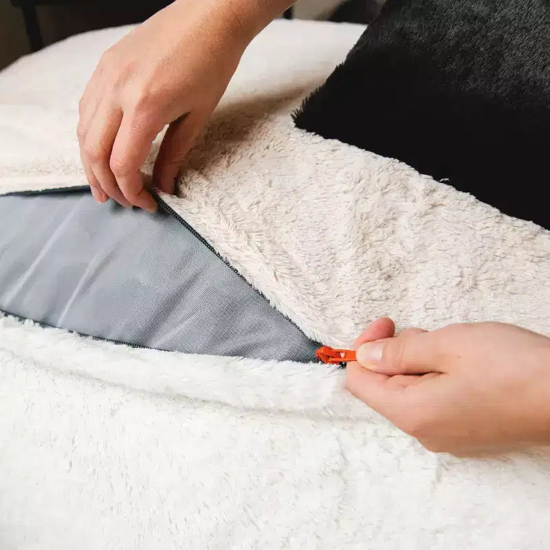 Pouf animal rembourré de mousse avec housse amovible, en fausse fourrure douce, pour enfants et adolescents