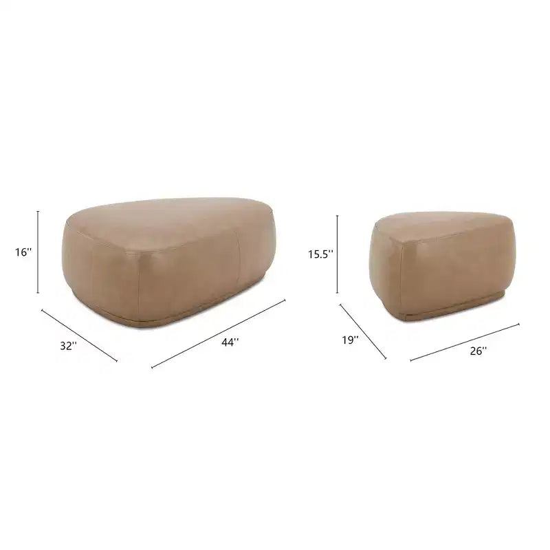 Ensemble de poufs de cocktail triangulaires arrondis