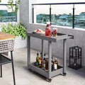 Garvee Service Utility Cart with Wheels, 500lbs Capacity, Heavy Duty Tub Storage Cart, Multipurpose Rolling 2-Tier Mobile Storage Organizer , Gray