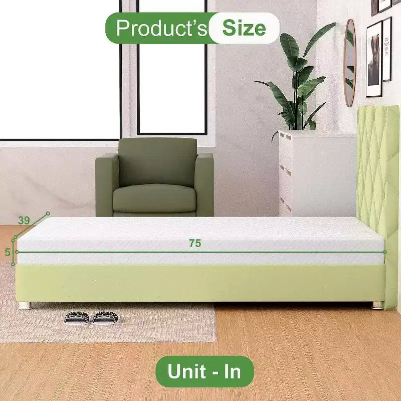FDW Matelas en mousse à mémoire de forme au gel de 5 pouces pour un sommeil frais et un soulagement de la pression/Matelas en boîte/Soulagement de la pression