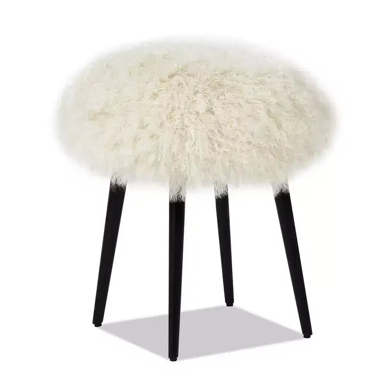 Jennifer Taylor Home Alberta 16 inch Mongolian Sheepskin Round Ottoman
