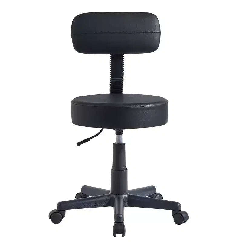 Tabouret roulant sans bras avec dossier pour garage, atelier, établi, salon