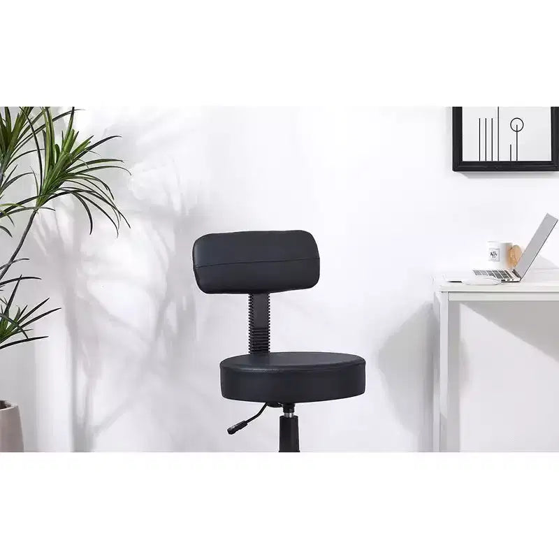 Tabouret roulant sans bras avec dossier pour garage, atelier, établi, salon