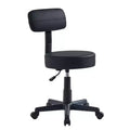 VECELO Armless Chair Rolling Stool with Backrest for Garage Shop Workbench Salon