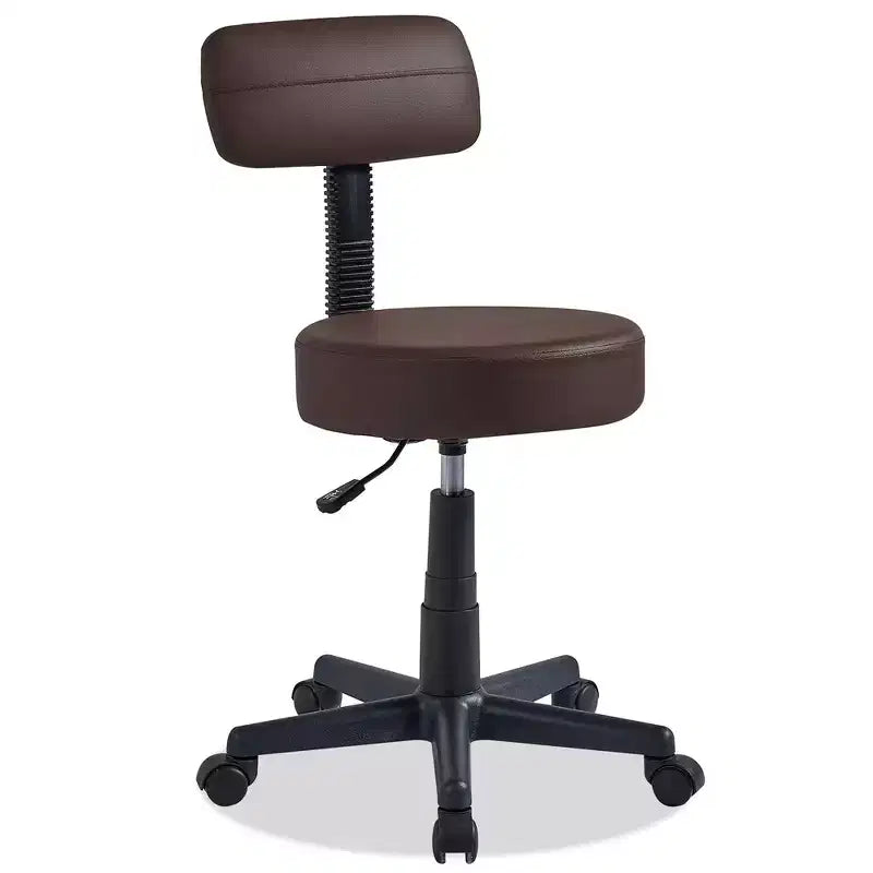Tabouret roulant sans bras avec dossier pour garage, atelier, établi, salon