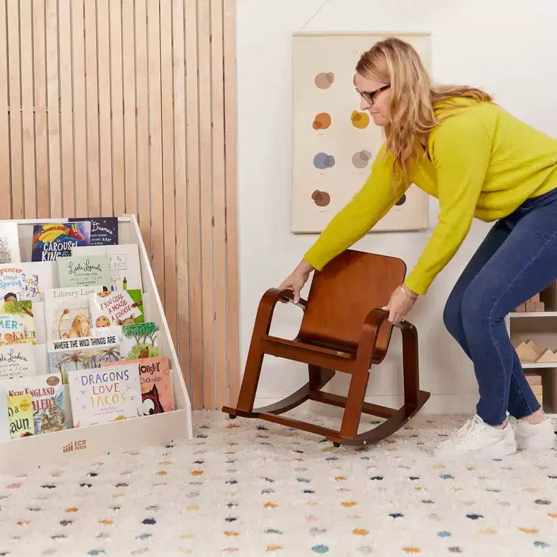 Fauteuil à bascule en bois courbé