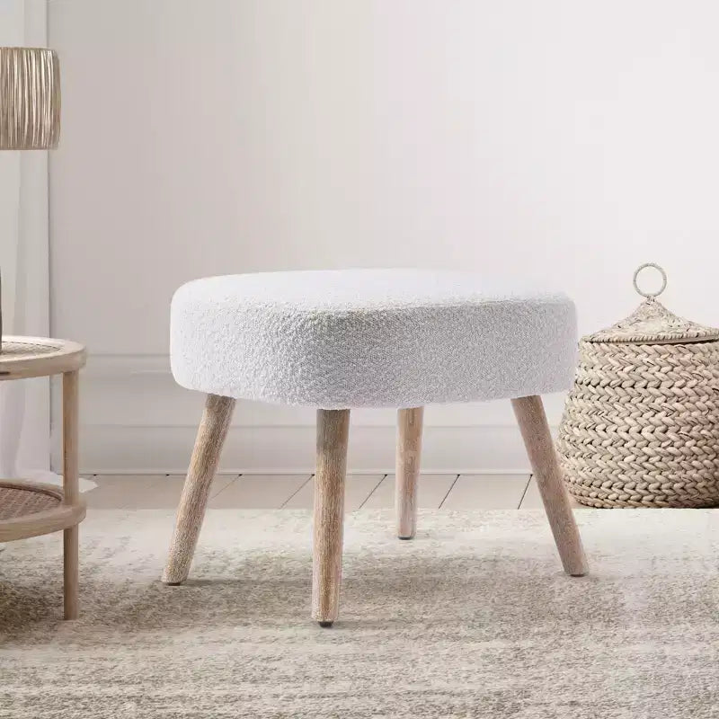 Pouf repose-pieds carré capitonné de 21 pouces de large