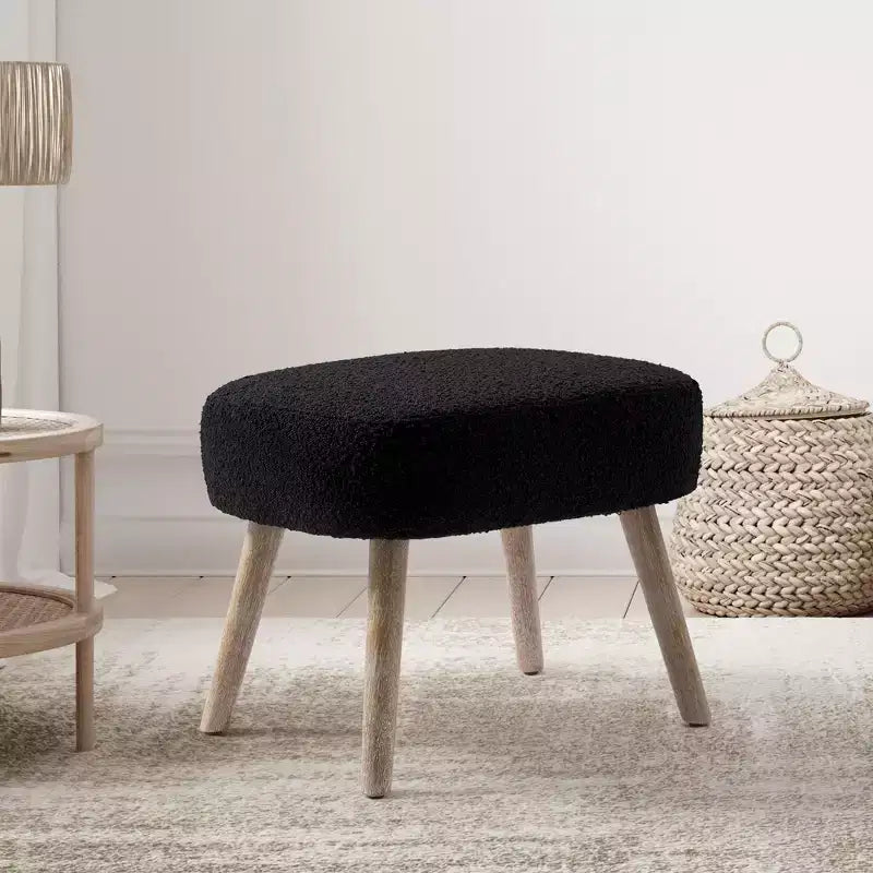Pouf repose-pieds carré capitonné de 21 pouces de large