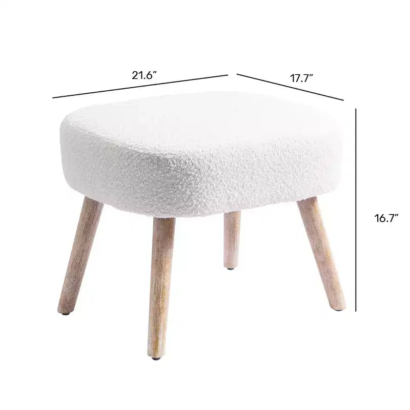 Pouf repose-pieds carré capitonné de 21 pouces de large