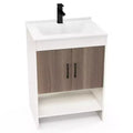 Costway 25 Bathroom Vanity Sink Combo w/Doors Open Shelf Backsplash Faucet Pop Up Drain