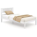 Costway Twin/Full/Queen Wooden Platform Bed with 12 Slats Headboard & Under Bed Storage White