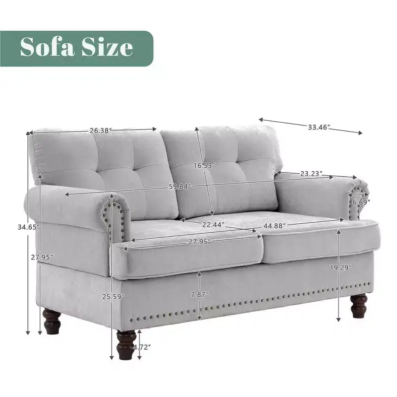 55.84 Causeuse capitonnée en chenille pour salon ou chambre