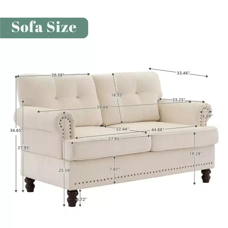 55.84 Causeuse capitonnée en chenille pour salon ou chambre
