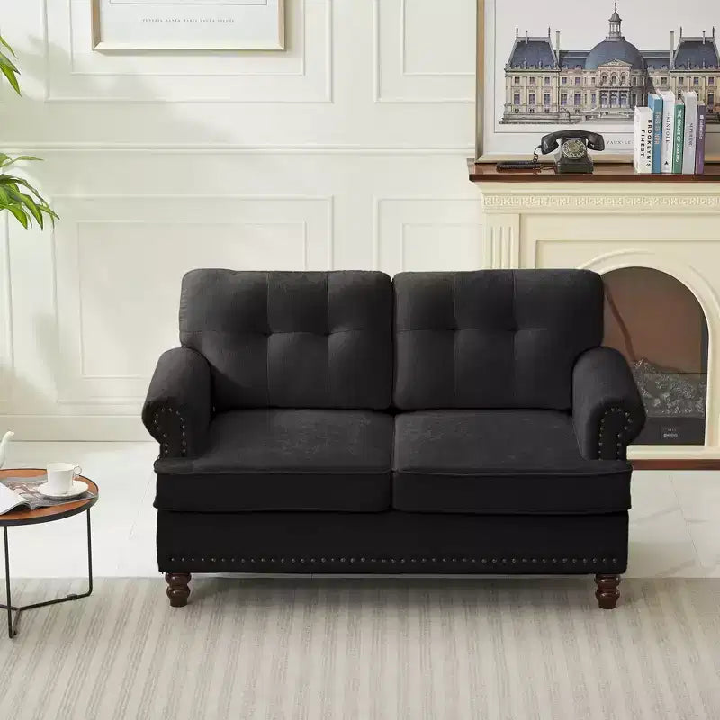 55.84 Causeuse capitonnée en chenille pour salon ou chambre