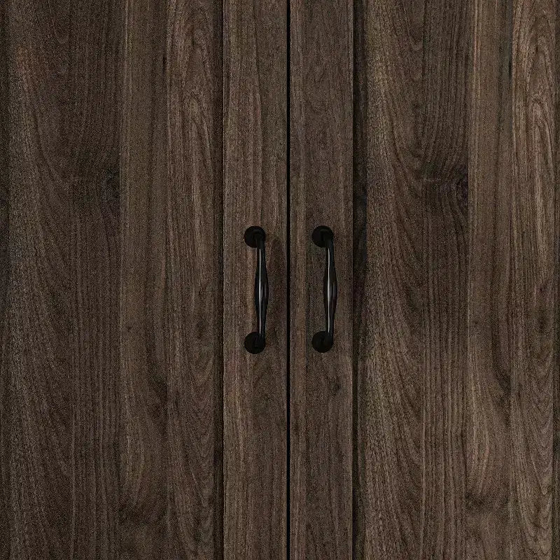 Armoire de garde-manger brune à 4 portes avec charnières réglables