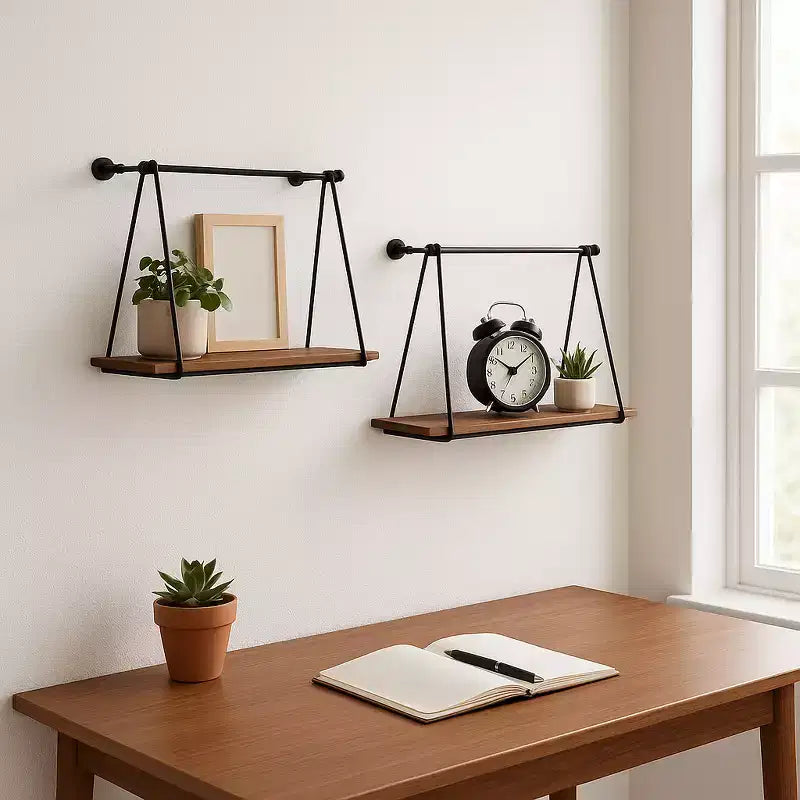Jardinières modernes en résine avec pieds en bois - Conteneurs décoratifs pour plantes intérieures et extérieures pour la décoration de la maison et du jardin - Lot de 2 - 12 et 10, Noir