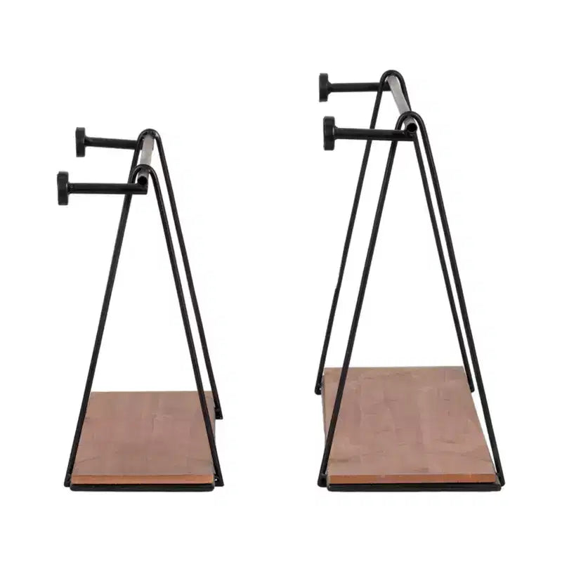 Jardinières modernes en résine avec pieds en bois - Conteneurs décoratifs pour plantes intérieures et extérieures pour la décoration de la maison et du jardin - Lot de 2 - 12 et 10, Noir