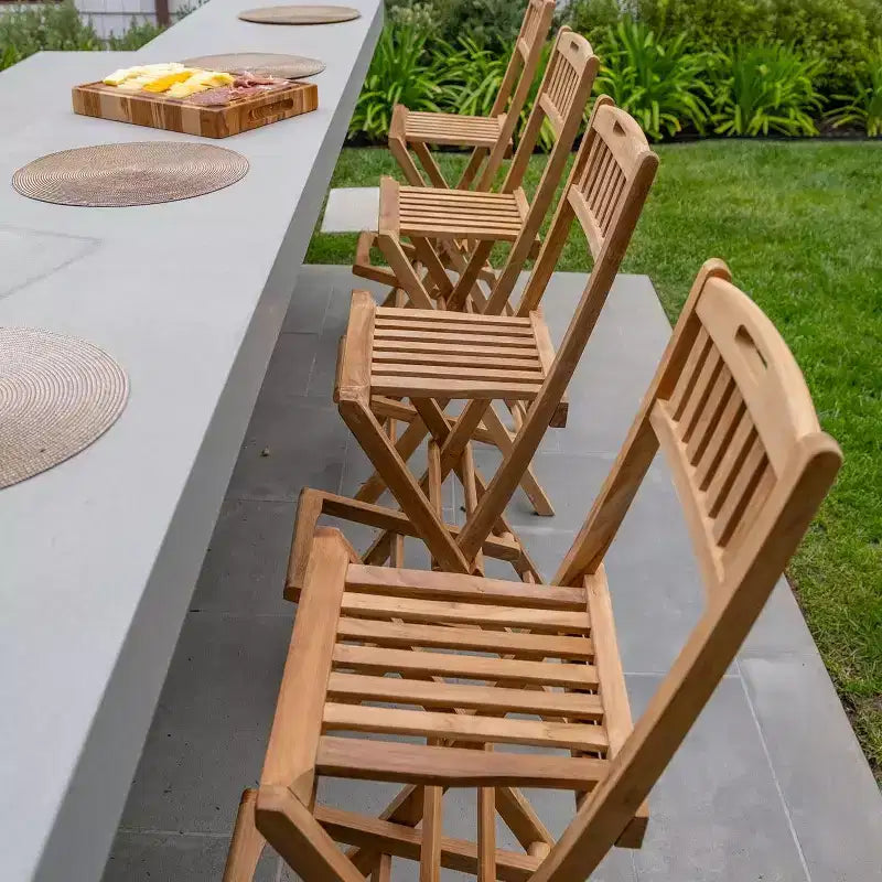 Tabouret de bar pliant d'intérieur/extérieur - Beige