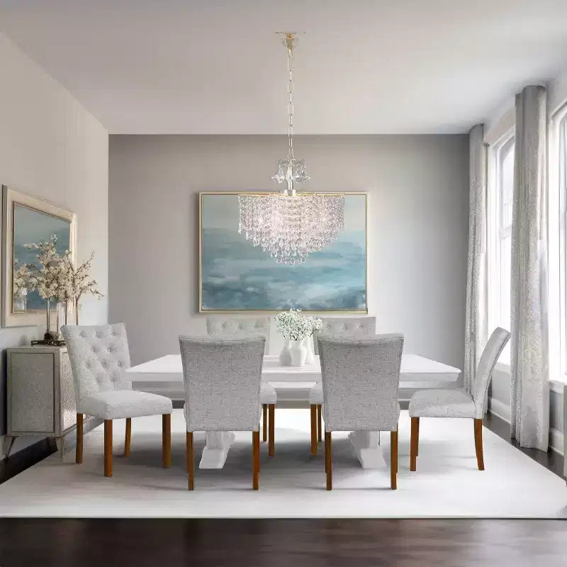 Lot de 2 chaises de salle à manger Parsons à dossier touffeté Cadre en contreplaqué, capacité de 136 kg