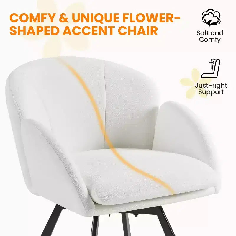 Fauteuil d'appoint en chenille en forme de fleur