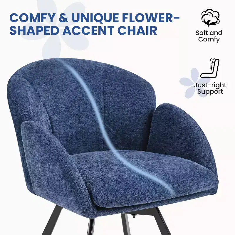 Fauteuil d'appoint en chenille en forme de fleur