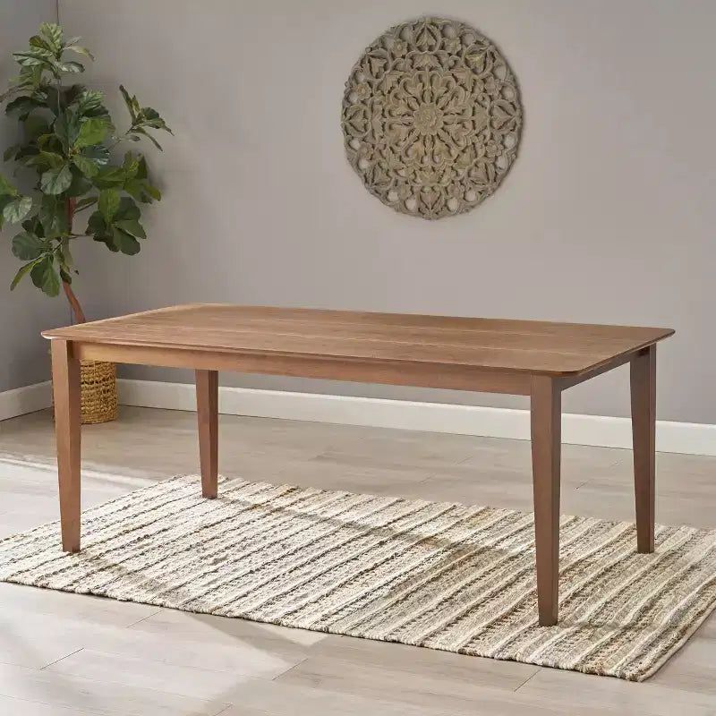 Table à manger rectangulaire rustique en bois 76