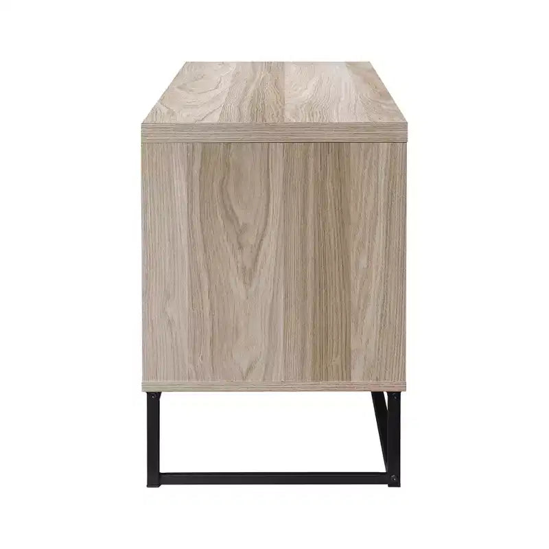 Meuble TV en bois de 119 cm avec 2 armoires de rangement, convient aux téléviseurs jusqu'à 127 cm.