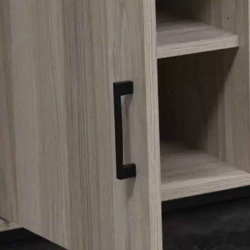 Meuble TV en bois de 119 cm avec 2 armoires de rangement, convient aux téléviseurs jusqu'à 127 cm.