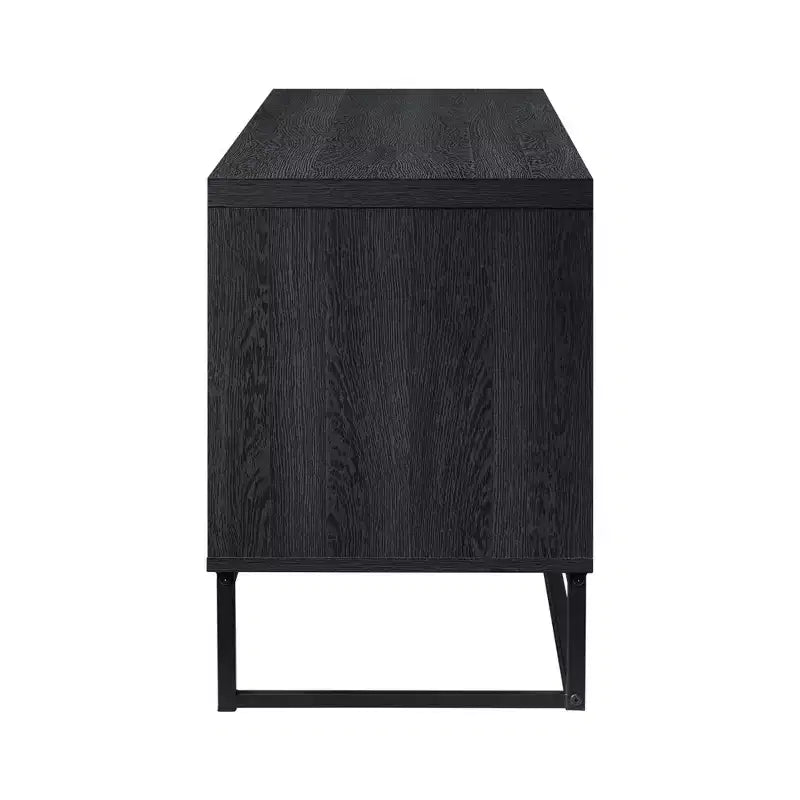 Meuble TV en bois de 119 cm avec 2 armoires de rangement, convient aux téléviseurs jusqu'à 127 cm.